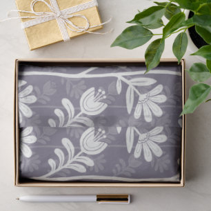 Blooming Rhythm Floral Silhouette white & lavender Tissue Paper