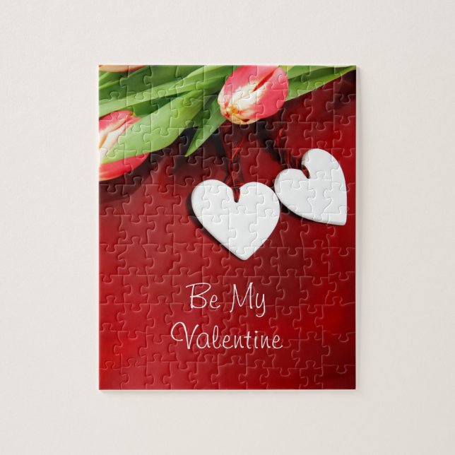 Blooming Romance Romantic Floral Hearts Jigsaw Puzzle (Vertical)