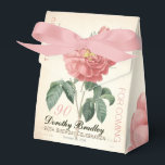 Blooming Rose 90th Birthday Thank You Favour Box<br><div class="desc">Customisable 90th Birthday Thank You Favour box with Vintage Botanical Watercolors of a blooming soft red Rose by Pierre-Joseph Redouté. You can easily change text (colour, font, size and position) by clicking the personalise or customise button. Matching Birthday Invitation, Birthday guest book, pillow and more... Available with hydrangea, lilac, narcissus,...</div>