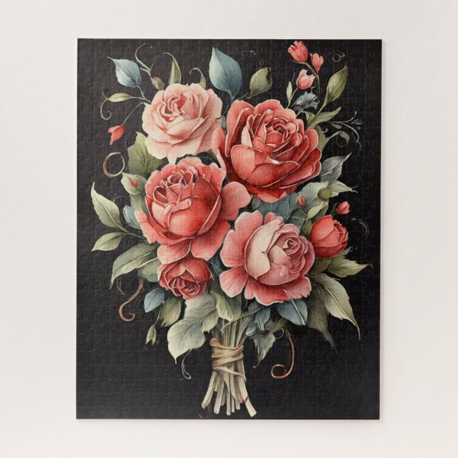 Blooming Rose Aquarelle Jigsaw Puzzle (Vertical)