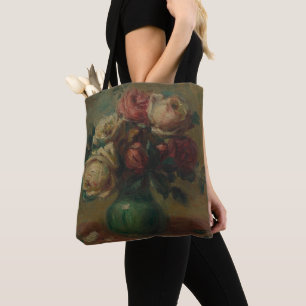 Blooming Roses in a Vase by Pierre Renoir Classic Tote Bag
