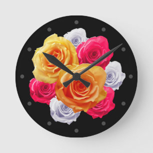 Blooming Roses Motif Clock