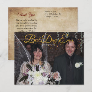 Blooming Roses Photo Thank You Postcard