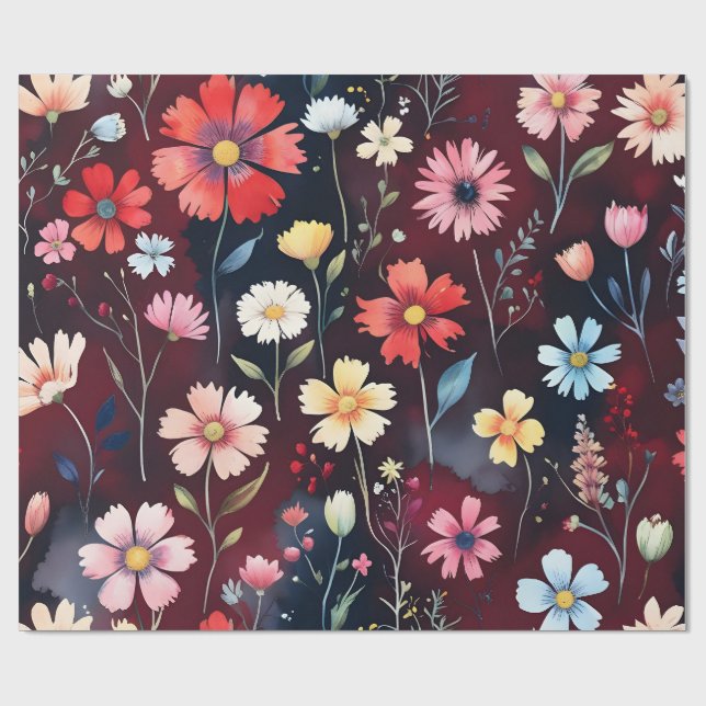 Blooming Roses Wrapping Paper (Flat)