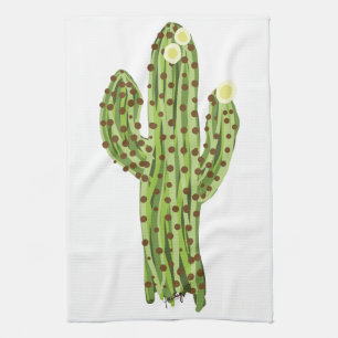 Blooming Saguaro Cactus Tea Towel