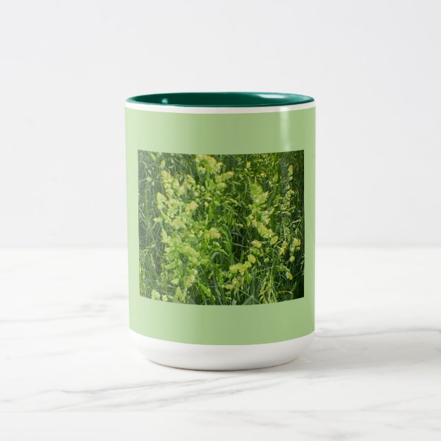 Blooming Seeding Fescue Two-Tone Coffee Mug (Center)