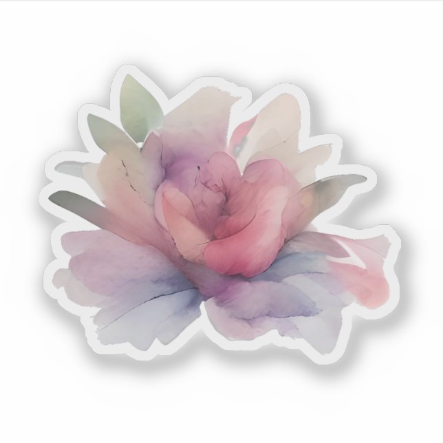 Blooming Serenity: Abstract Watercolor Flower (Front)