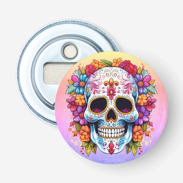 Blooming Skull Bottle Opener (Front)