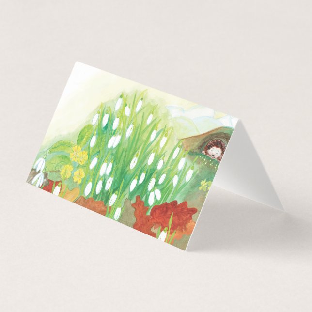 Blooming Snowdrops and a Hedgehog  (Front)