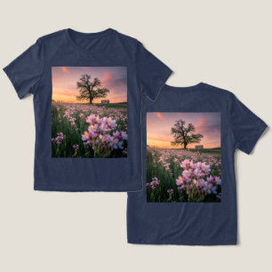 Blooming Spring Sunset Navy Tri-Blend Shirt