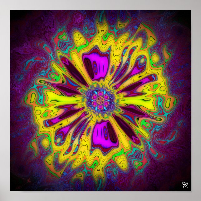 Blooming star-flower v2 patterns pareidolia poster (Front)