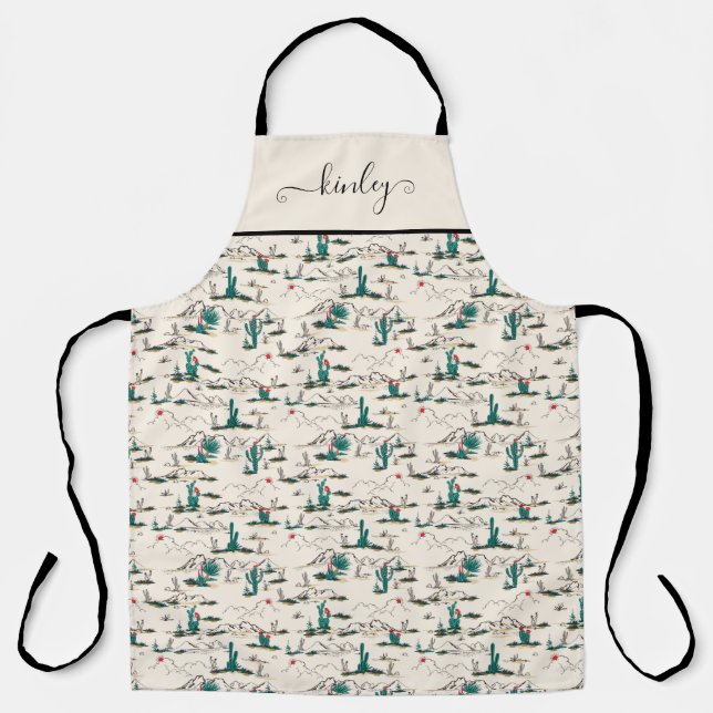 Blooming Succulents Pattern Apron (Front)