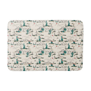 Blooming Succulents Pattern Bath Mat
