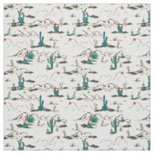 Blooming Succulents Pattern Fabric