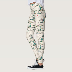 Blooming Succulents Pattern Leggings