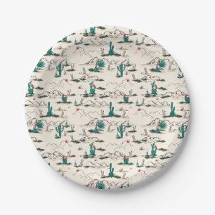 Blooming Succulents Pattern Paper Plate