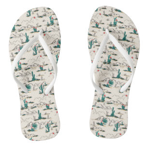 Blooming Succulents Pattern Thongs