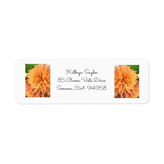 Blooming Summer Dahlia Return Address Label (Front)