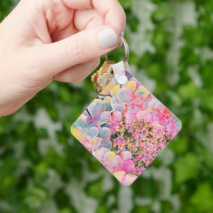 Blooming Summer Hydrangea Flower Key Ring
