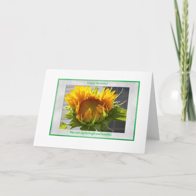 Blooming Sunflower Birthday Card (Front)