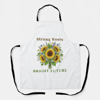 Blooming Sunflowers Botanical Floral Art Gift Apron