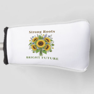 Blooming Sunflowers Botanical Floral Art Gift Golf Head Cover