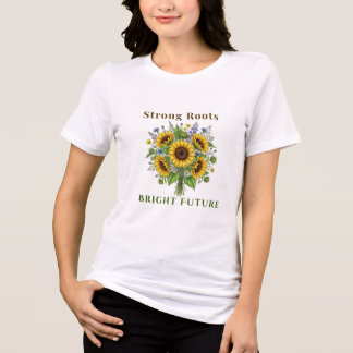 Blooming Sunflowers Botanical Floral Art Gift Tri-Blend Shirt