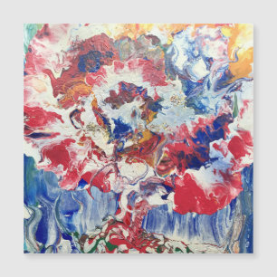 Blooming tree abstract red white blue yellow