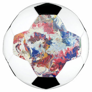 Blooming tree abstract red white blue yellow Bloom Soccer Ball