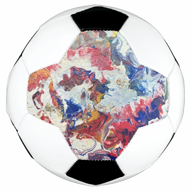 Blooming tree abstract red white blue yellow Bloom Soccer Ball (Front)