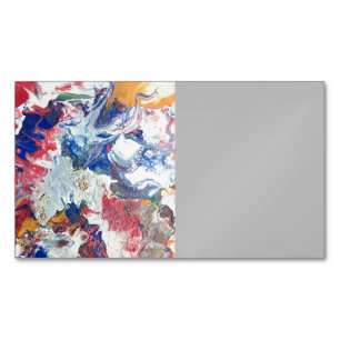 Blooming tree abstract red white blue yellow  	Magnetic business card