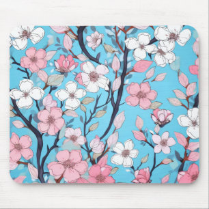 Blooming Tree Blue Sky Mouse Pad