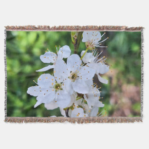Blooming Tree in Spring Romania – Blossom Photogra Throw Blanket