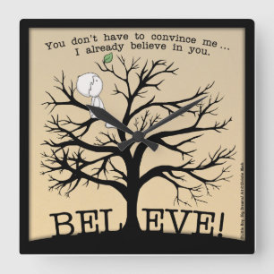 Blooming Tree Square Wall Clock