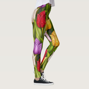 Blooming Tulips Pop Fashion Leggings 3