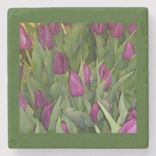 Blooming Tulips Stone Coaster