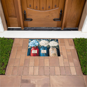 Blooming Vintage Country Hydrangea Trio Doormat