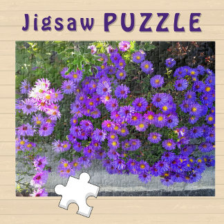Blooming Violet Lilac aesthetic Flowers Photo Jigsaw Puzzle