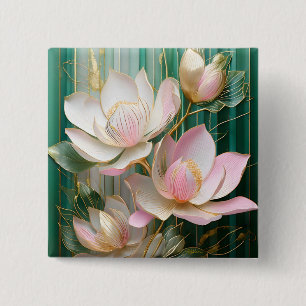 Blooming Wallpaper Japanese Magnolia Art 15 Cm Square Badge