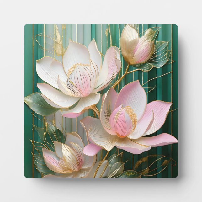 Blooming Wallpaper Japanese Magnolia Art Plaque (Front)