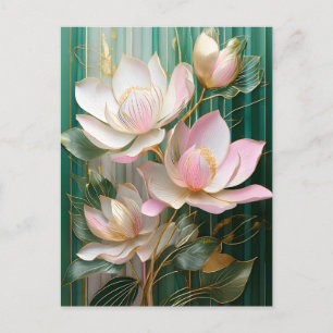 Blooming Wallpaper Japanese Magnolia Art Postcard