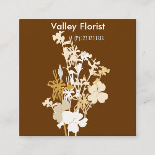 Blooming Wild Flowers Florist Modern Professional Square Business Card