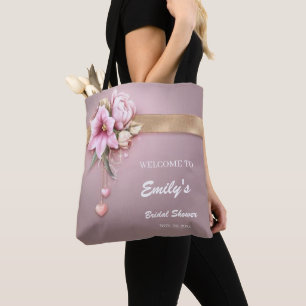 Blooming with Joy: Personalised Floral Bridal Show Tote Bag