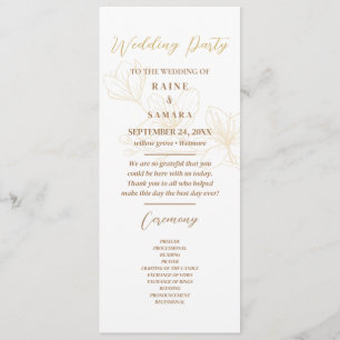 Blooming with Love: Minimalist Script Wedding Program