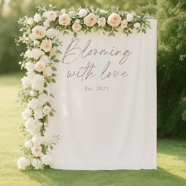 Blooming With Love Wedding Photo Backdrop Tapestry (Creator Uploaded)