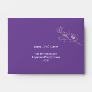 Blooming with Love: Whimsical Script Wedding  Envelope