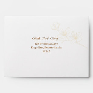 Blooming with Love: Whimsical Script Wedding Envelope