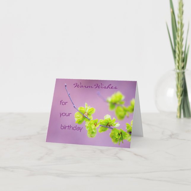 Blooming with Warm Wishes Birthday Card (Front)