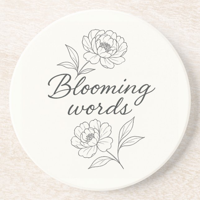 Blooming Words Floral Coaster (Front)