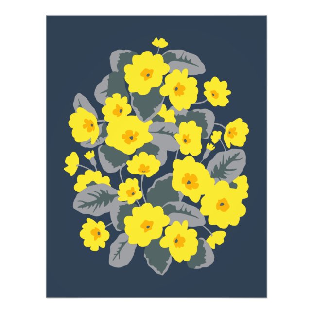 Blooming yellow primrose photo print (Front)